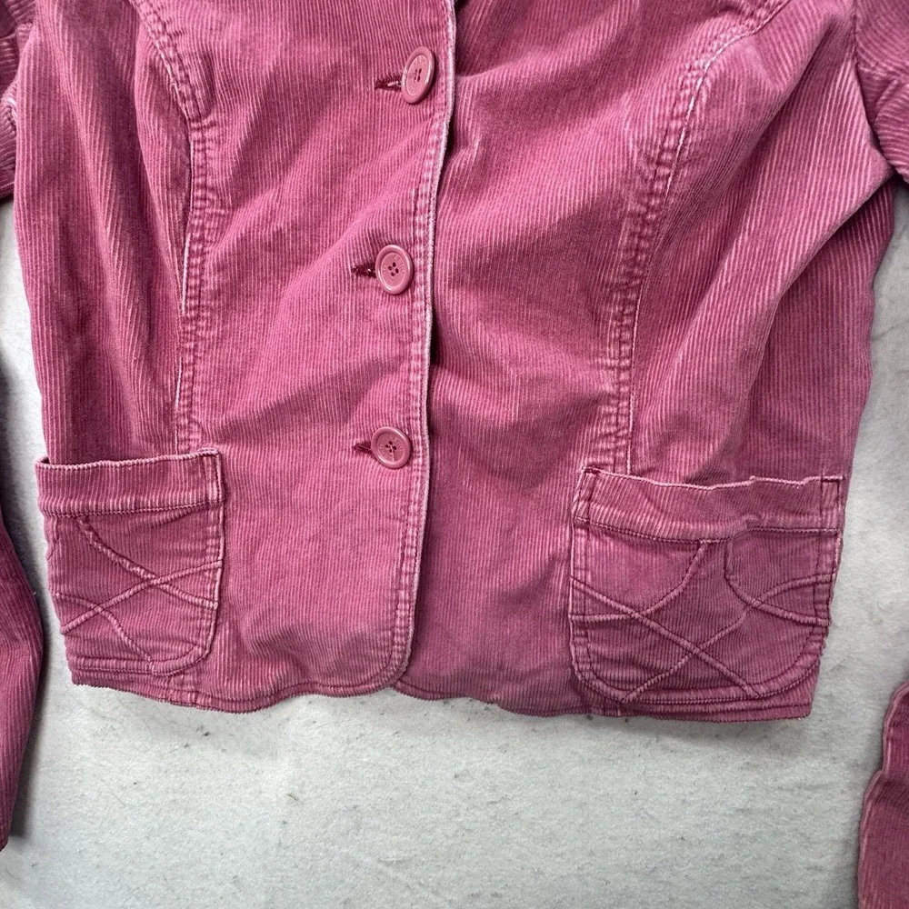 VTG Y2K‎ Aeropostale Fitted Womens Large Corduroy Jacket Blazer Pink Mall Preppy